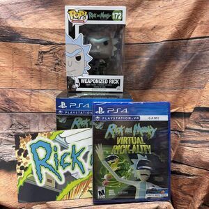 Rick and Morty Virtual Rick-Ality PS4 VR Game + Weaponized Rick Funko Pop Bundle